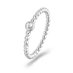 Inel minimalist din oțel cu cristal For Love SFV46