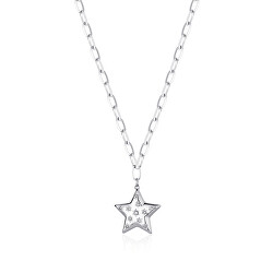 Oceľový náhrdelník Hviezda s kryštálmi Stellar SSE02