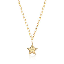 Pozlátený náhrdelník Hviezda s kryštálmi Stellar SSE06