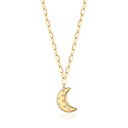 Collana placcata in oro Luna con cristalli Stellar SSE05