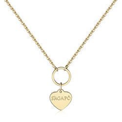 Pozlacený náhrdelník s přívěskem srdce Happy SHAC40