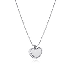 Romantický oceľový náhrdelník so srdiečkami Message SSG09