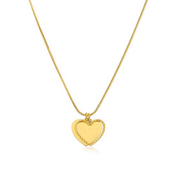 Romantický pozlacený náhrdelník se srdíčky Message SSG10