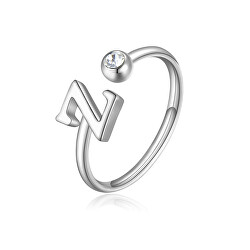 Stylový ocelový prsten Z s krystalem Click SCK195