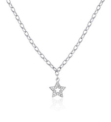 Třpytivý ocelový náhrdelník Hvězda Happy SHAR20