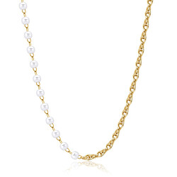 Úchvatný pozlacený náhrdelník s perlami Chunky SHK64