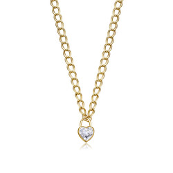 Výrazný pozlátený náhrdelník so srdiečkom My love SYL26
