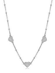 Zamilovaný oceľový náhrdelník Trblietavé srdiečka Aurora SAR38