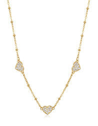 Zamilovaný pozlacený náhrdelník Třpytivá srdíčka Aurora SAR39