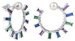 Cercei pentru femei cu zircon și perle SC350