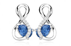 Divat fülbevalók kék spinell és cirkónium kővel SC412