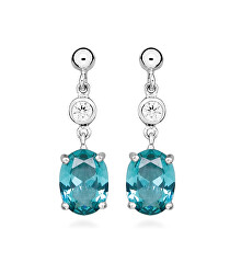 Stříbrné náušnice se syntetickým turmalínem Colored Stones SC624