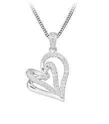 Stříbrný náhrdelník se srdíčkem Love & Infinity SC603 (řetízek, přívěsek)