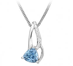 Stylový náhrdelník s modrým spinelem a zirkony SC424
