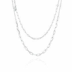 Módní stříbrný dvojitý náhrdelník Chains SJ-C42132-SS