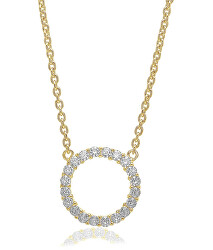 Okouzlující pozlacený náhrdelník s kubickými zirkony Biella SJ-C338(1)-CZ(YG)
