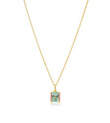 Originální pozlacený náhrdelník se zirkony Roccanova SJ-N42253-TQPK-YG