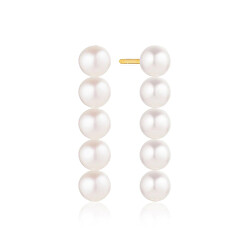 Bezaubernde vergoldete Ohrringe mit echten Perlen Padua SJ-E2446-P-YG