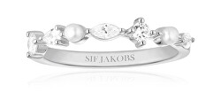 Anello in argento con zirconi cubici e perle Adria SJ-R12260-PCZ