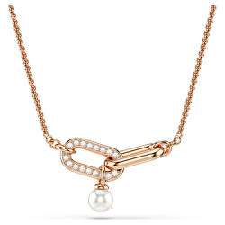 Elegantní bronzový náhrdelník s krystaly Constella 5728589