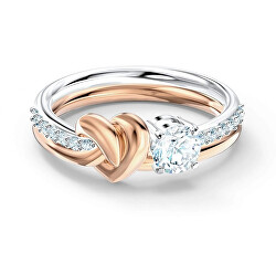 Luxusní bicolor prsten s krystaly Lifelong Heart 5535403