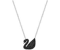 Luxusní náhrdelník s černou labutí Iconic Swan 5347329