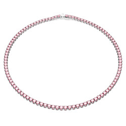 Luxusní náhrdelník s růžovými krystaly Matrix Tennis 5681800