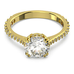 Frumos inel placat cu aur cu cristale Constella 5642619