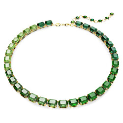Markante Halskette mit grünen Kristallen Millenia 5671257