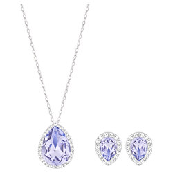 Pôvabná sada šperkov s modrými kryštálmi Fashion Jewelry 5347548 (náušnice, náhrdelník)