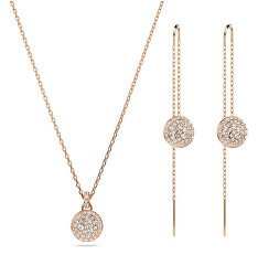 Set elegante di gioielli placcati in oro rosa con cristalli Meteora 5683451