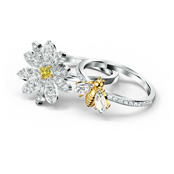 Souprava půvabných prstenů s krystaly Eternal Flower 5534949