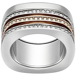 Štýlový bicolor prsteň s kryštálmi Vio 5152856