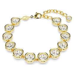 Brățară elegantă placată cu aur cu cristale transparente Imber Tennis 5682586