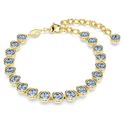 Stilvolles vergoldetes Armband mit blauen Kristallen Imber Tennis 5688419