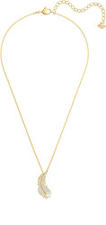 Třpytivý náhrdelník ve tvaru peříčka s krystaly Swarovski Nice 5505740