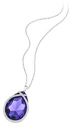 Úchvatný třpytivý náhrdelník s fialovým krystalem 5111962