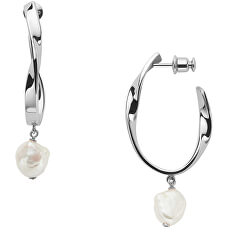 Luxusné oceľové náušnice s pravými perlami Agnetha SKJ1396040