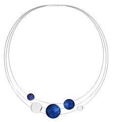 Ocelový náhrdelník s modrou perletí Agnethe SKJ1262040 - SLEVA