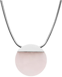 Ocelový náhrdelník s růžovým křemenem SKJ1183040