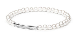 Flexibilní perlový náramek Noya se stříbrnou dekorací LPS19222BW