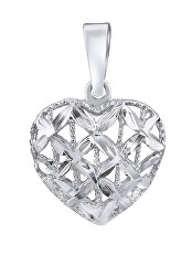 Romantický přívěsek ve tvaru srdce z bílého zlata SILVEGOB15003GW