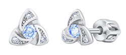 Stříbrné náušnice AVA s modrým a bílými Brilliance Zirconia SILVEGOB70497BDSLB