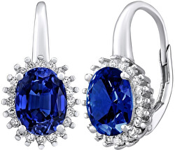 Silberne Ohrringe DHARMA mit blauem Saphir LPS0588DB