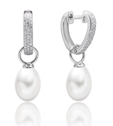 Orecchini in argento con vera perla bianca 2v1 GRP18110EW