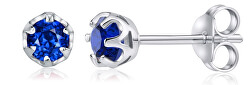 Silber Ohrringe mit echtem blauem Topaz, JJJ1032DBS