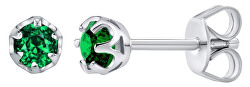 Stříbrné náušnice s pravým zeleným Topazem Swarovski JJJ1032GSW