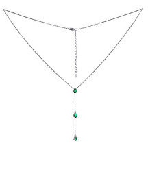 Strieborný náhrdelník Gryn so zelenými zirkónmi Brilliance Zirconia MSS1023NG
