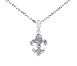 Stříbrný náhrdelník skautská lilie Henriette s Brilliance Zirconia DCC1608267N