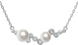 Strieborný perlový náhrdelník ILUMIA JJJN0972
